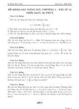 Đề khảo sát năng lực Chương 1 - Vật lý 12